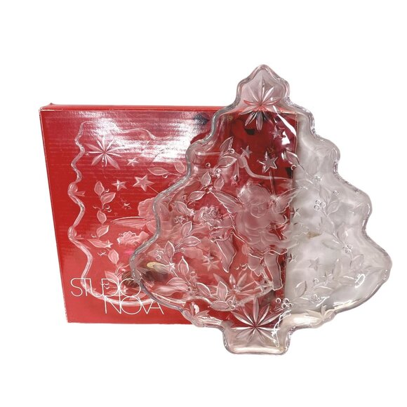 Mikasa Studio Nova Crystal Christmas Tree Shaped Serving Plate - Picture 1 of 4
